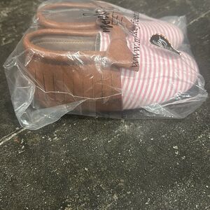 Monkey Feet Pink Striped Shoes NEW